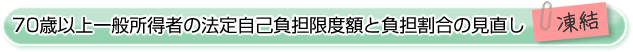 ■70歳以上一般所得者の自己負担限度額と負担割合の見直し（凍結）