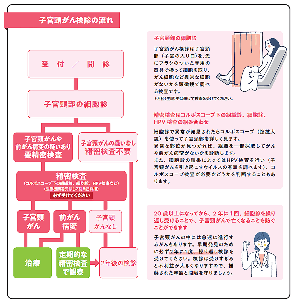 子宮頸がん検診の流れ