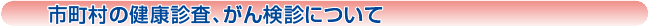 市町村の健康診査、がん検診について