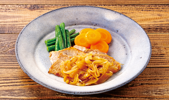 「ポークソテーオニオンソースかけ」